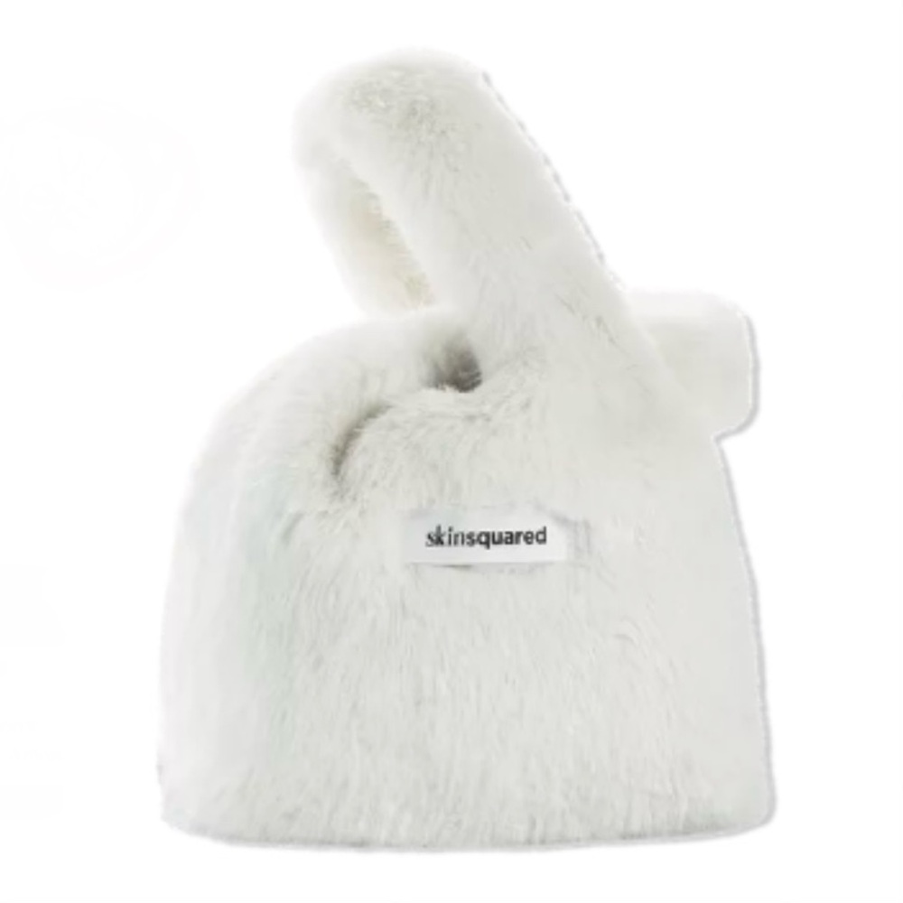 Skinsquared Fuzzy White Crossbody Bag Purse